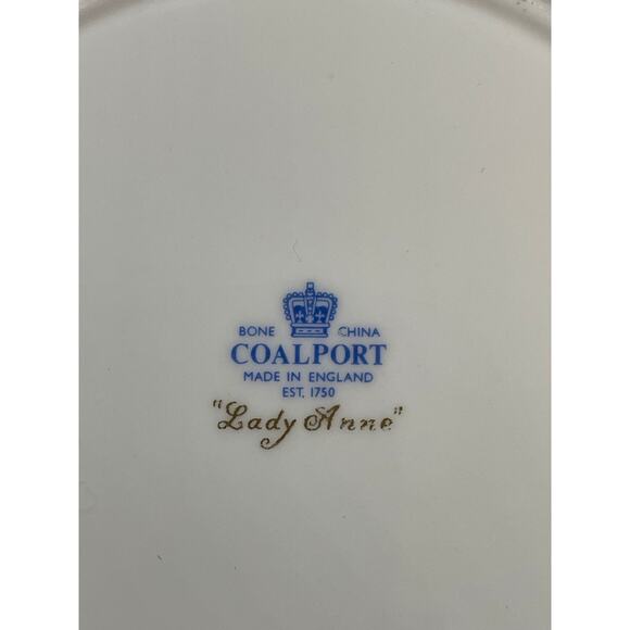 Coalport Lady Anne Bread Plate with Gold Encrusted Bands & Scrolls Bone China - Picture 5 of 6